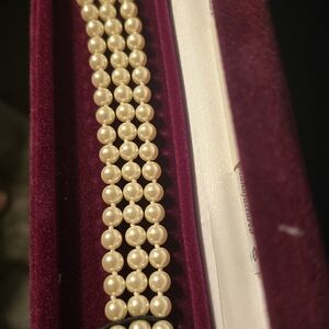 Camrose & Kross Jackie Kennedy JBK Triple 3 Strand Faux Pearl Braclet